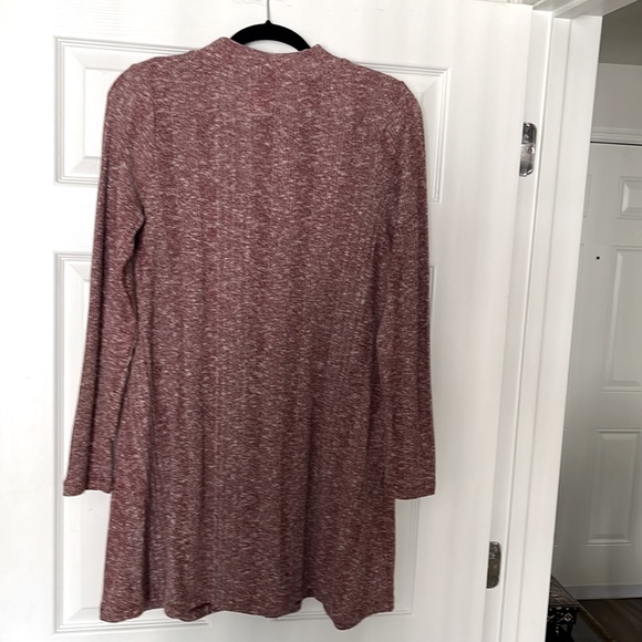 LIKE NEW MOSSIMO SWEATER KNIT MOCK TURTLE NECK MINI DRESS - MAROON/WHITE SIZE L - Picture 4 of 6